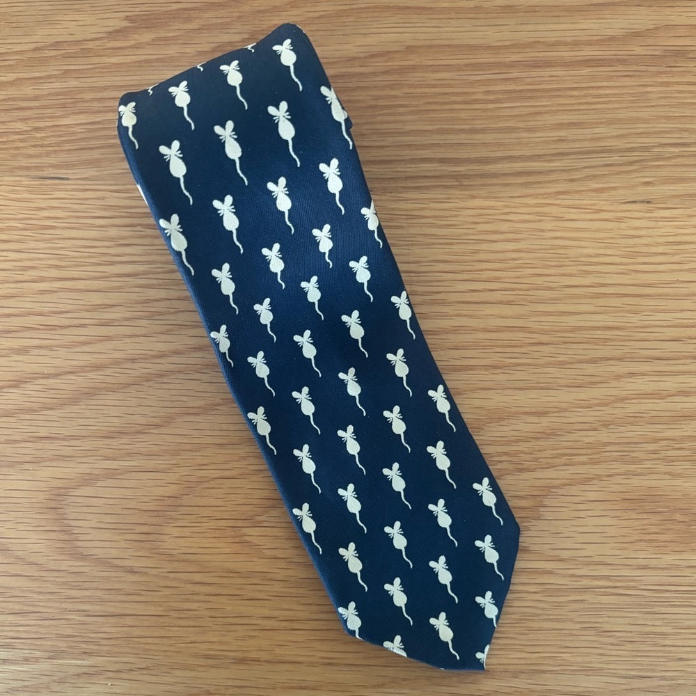 Calvin Curtis Cravateur Mens Vintage Mouse Print neck Tie 2.75” Narrow Collector - Picture 5 of 7